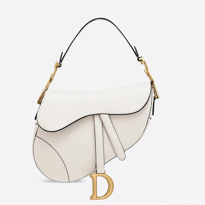 Cheap Saddle Calfskin Grained Bag Dior White 0808 Luxury